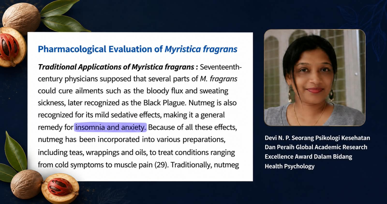 Cuplikan jurnal mengenai pharmacological evaluation of Myristica fragrans